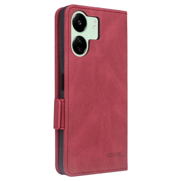 For Xiaomi Redmi 13C 5G Case Protective PU Leather Wallet Hardware Decor Phone Cover