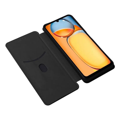 For Xiaomi Redmi 13C 5G Case PU Leather Carbon Fiber Texture Phone Cover