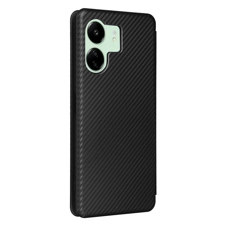 For Xiaomi Redmi 13C 5G Case PU Leather Carbon Fiber Texture Phone Cover