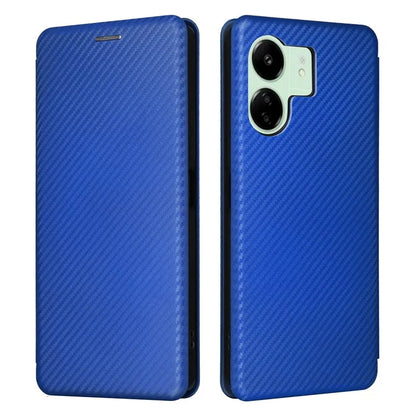 For Xiaomi Redmi 13C 5G Case PU Leather Carbon Fiber Texture Phone Cover