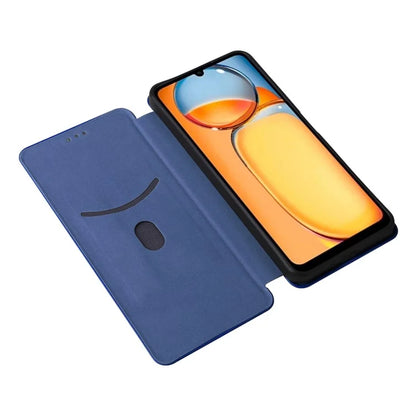 For Xiaomi Redmi 13C 5G Case PU Leather Carbon Fiber Texture Phone Cover
