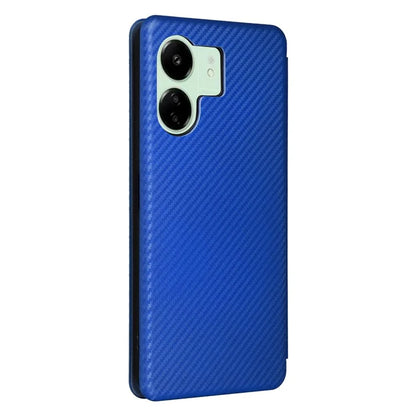 For Xiaomi Redmi 13C 5G Case PU Leather Carbon Fiber Texture Phone Cover
