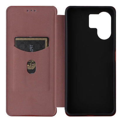 For Xiaomi Redmi 13C 5G Case PU Leather Carbon Fiber Texture Phone Cover
