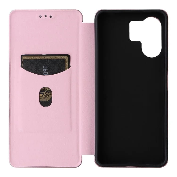 For Xiaomi Redmi 13C 5G Case PU Leather Carbon Fiber Texture Phone Cover