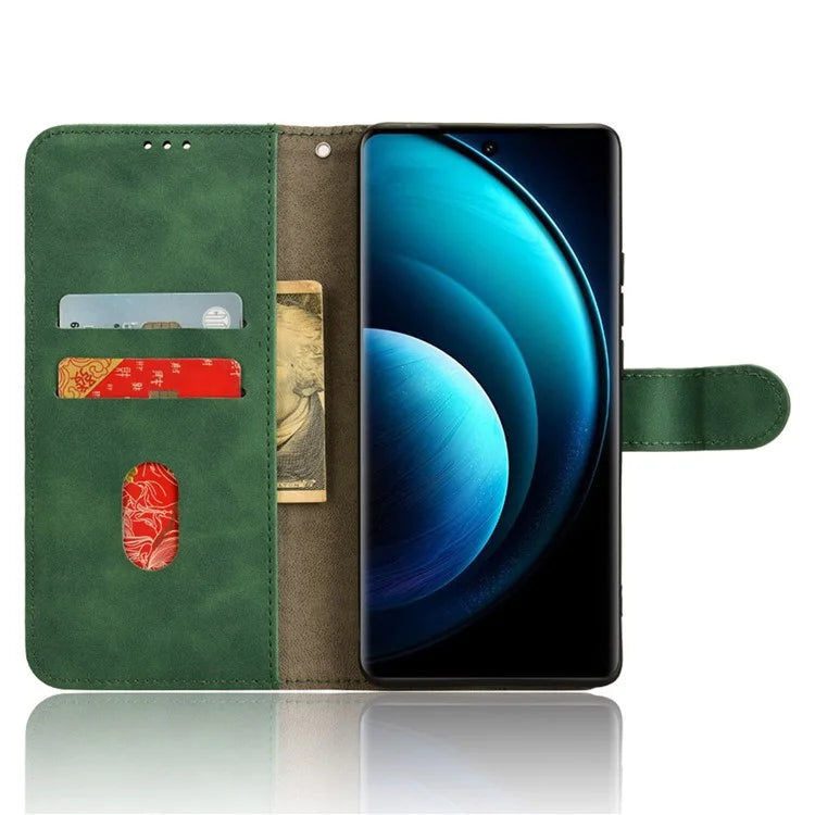For vivo X100 Pro 5G Case PU Leather Full Protection Folio Phone Cover