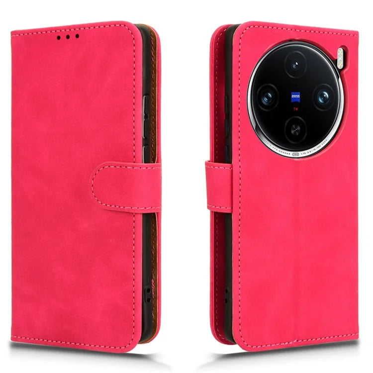 For vivo X100 Pro 5G Case PU Leather Full Protection Folio Phone Cover