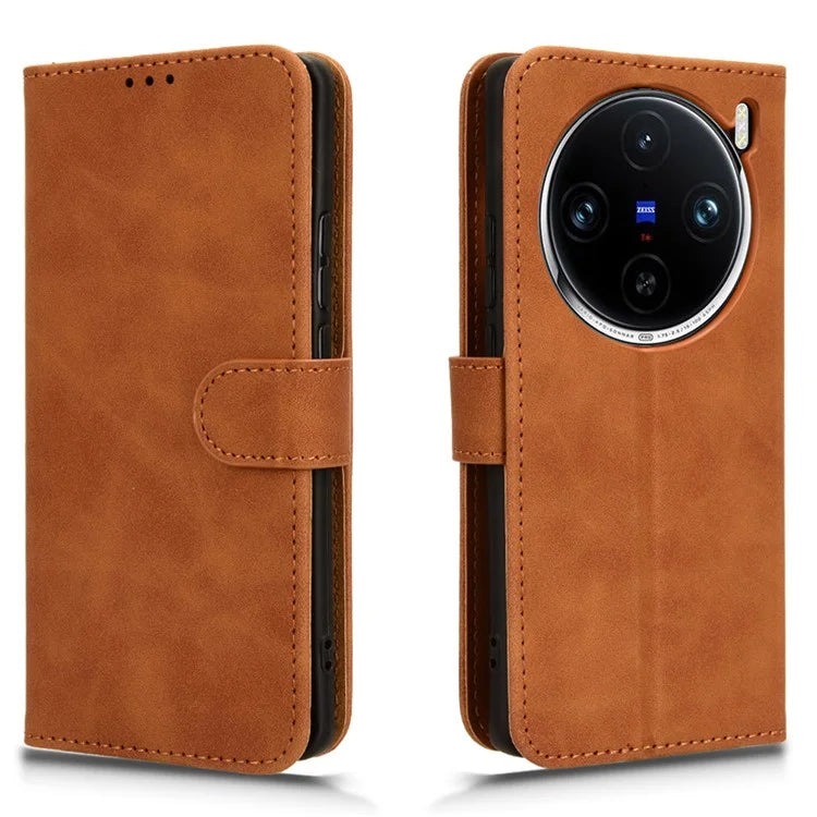 For vivo X100 Pro 5G Case PU Leather Full Protection Folio Phone Cover