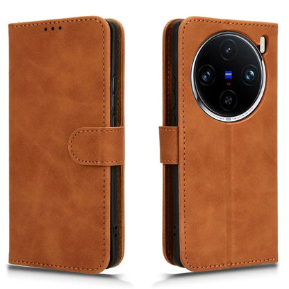 For vivo X100 Pro 5G Case PU Leather Full Protection Folio Phone Cover