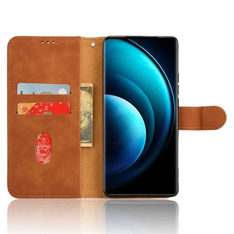 For vivo X100 Pro 5G Case PU Leather Full Protection Folio Phone Cover