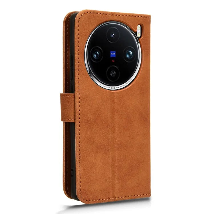 For vivo X100 Pro 5G Case PU Leather Full Protection Folio Phone Cover