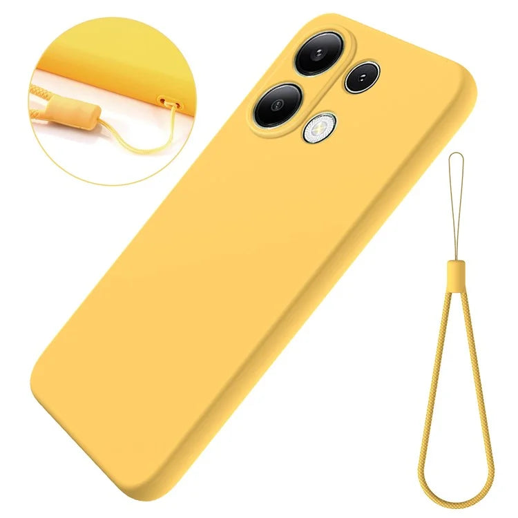 For Xiaomi Redmi Note 13 Pro 4G / Poco M6 Pro 4G Case Soft Touch Liquid Silicone Phone Cover with Strap