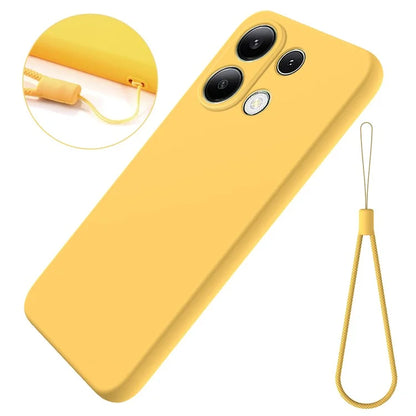 For Xiaomi Redmi Note 13 Pro 4G / Poco M6 Pro 4G Case Soft Touch Liquid Silicone Phone Cover with Strap