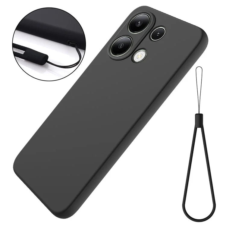 For Xiaomi Redmi Note 13 Pro 4G / Poco M6 Pro 4G Case Soft Touch Liquid Silicone Phone Cover with Strap