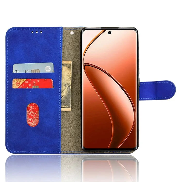 For Realme 12+ 5G Case Skin-touch Leather Wallet Phone Cover