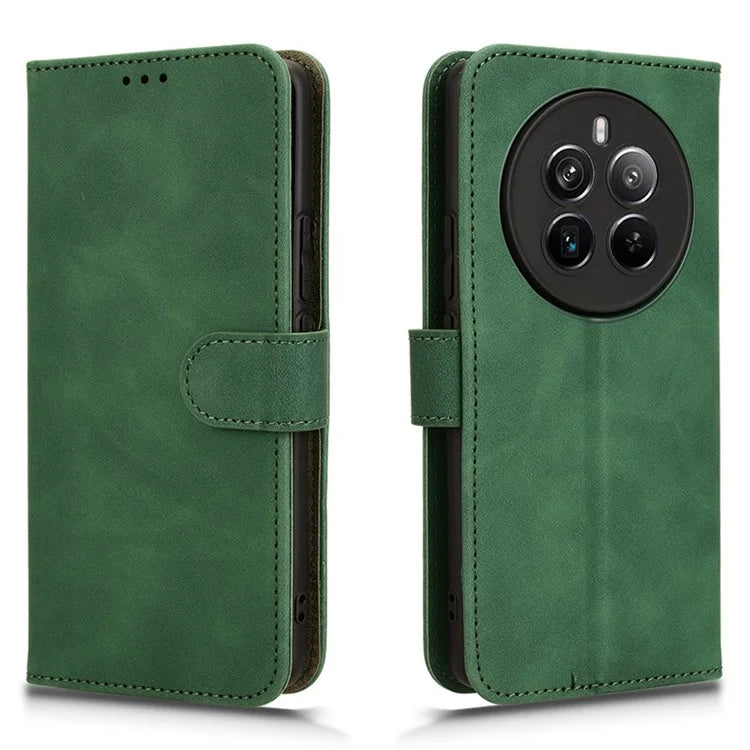 For Realme 12+ 5G Case Skin-touch Leather Wallet Phone Cover