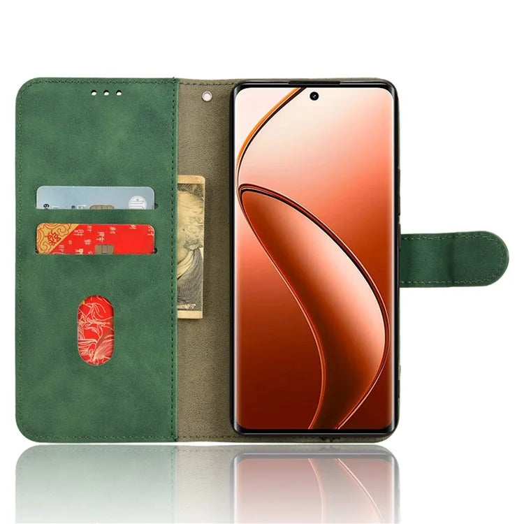 For Realme 12+ 5G Case Skin-touch Leather Wallet Phone Cover