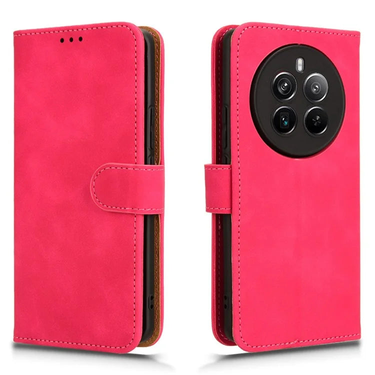 For Realme 12+ 5G Case Skin-touch Leather Wallet Phone Cover