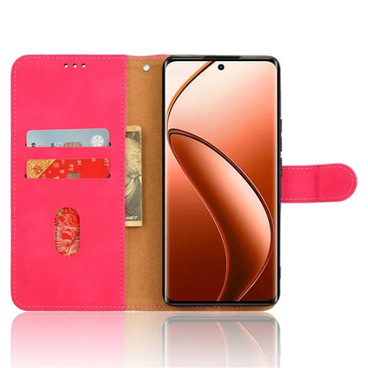 For Realme 12+ 5G Case Skin-touch Leather Wallet Phone Cover