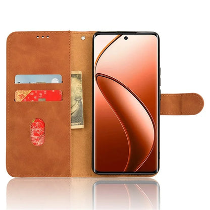 For Realme 12+ 5G Case Skin-touch Leather Wallet Phone Cover