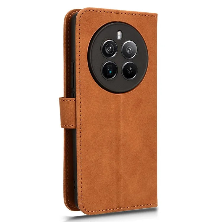 For Realme 12+ 5G Case Skin-touch Leather Wallet Phone Cover