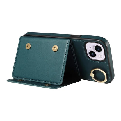 007 For iPhone 14 Plus Case PU Leather+TPU Card Holder Protective Phone Cover