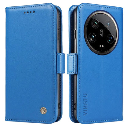 YIKATU YK-003 For Xiaomi 14 Ultra Case Anti-Scratch Leather Wallet Phone Cover