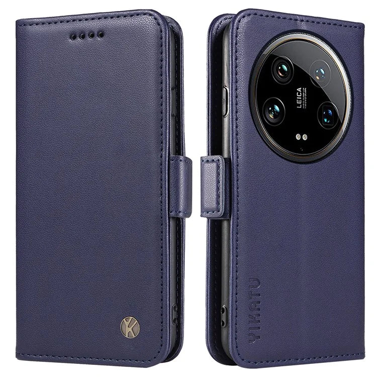 YIKATU YK-003 For Xiaomi 14 Ultra Case Anti-Scratch Leather Wallet Phone Cover