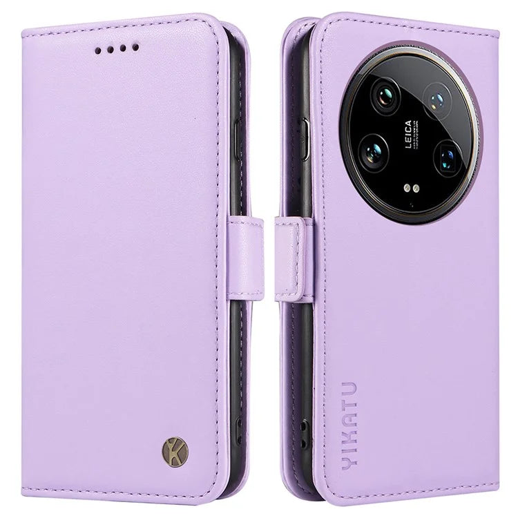YIKATU YK-003 For Xiaomi 14 Ultra Case Anti-Scratch Leather Wallet Phone Cover