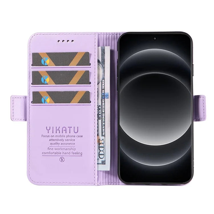YIKATU YK-003 For Xiaomi 14 Ultra Case Anti-Scratch Leather Wallet Phone Cover