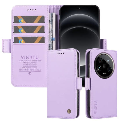 YIKATU YK-003 For Xiaomi 14 Ultra Case Anti-Scratch Leather Wallet Phone Cover