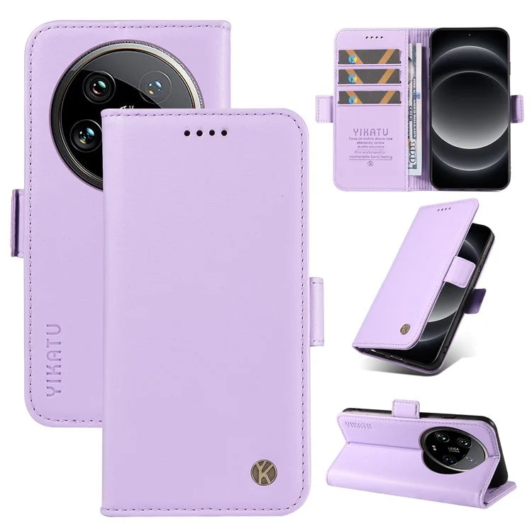 YIKATU YK-003 For Xiaomi 14 Ultra Case Anti-Scratch Leather Wallet Phone Cover