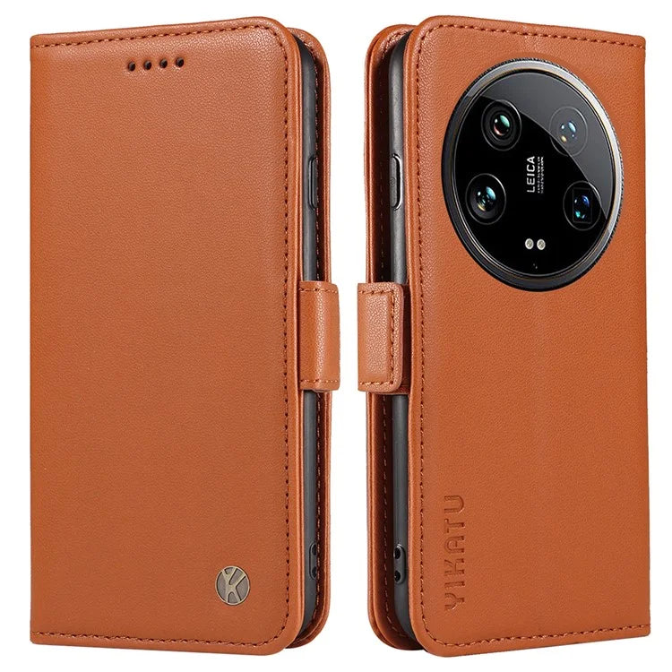 YIKATU YK-003 For Xiaomi 14 Ultra Case Anti-Scratch Leather Wallet Phone Cover
