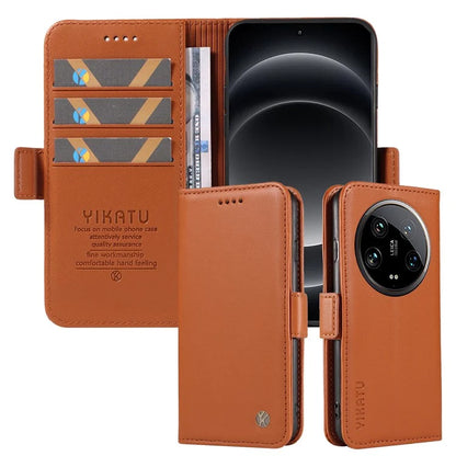 YIKATU YK-003 For Xiaomi 14 Ultra Case Anti-Scratch Leather Wallet Phone Cover