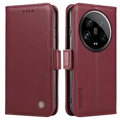 YIKATU YK-003 For Xiaomi 14 Ultra Case Anti-Scratch Leather Wallet Phone Cover