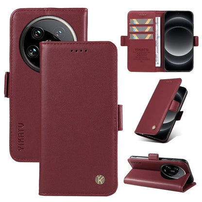 YIKATU YK-003 For Xiaomi 14 Ultra Case Anti-Scratch Leather Wallet Phone Cover