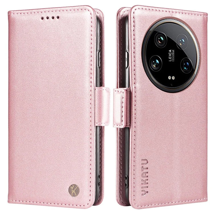 YIKATU YK-003 For Xiaomi 14 Ultra Case Anti-Scratch Leather Wallet Phone Cover