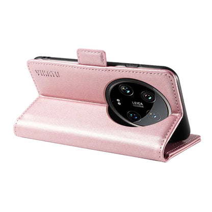 YIKATU YK-003 For Xiaomi 14 Ultra Case Anti-Scratch Leather Wallet Phone Cover