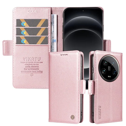 YIKATU YK-003 For Xiaomi 14 Ultra Case Anti-Scratch Leather Wallet Phone Cover