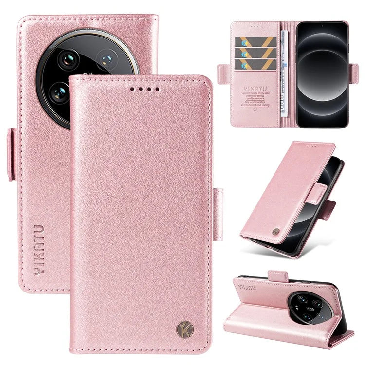 YIKATU YK-003 For Xiaomi 14 Ultra Case Anti-Scratch Leather Wallet Phone Cover