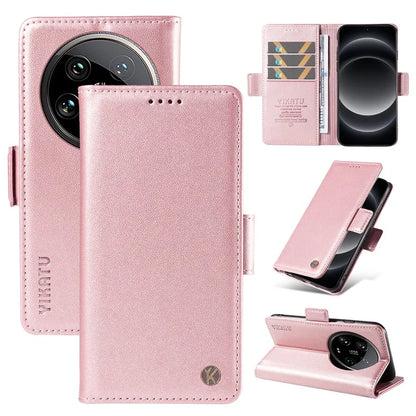 YIKATU YK-003 For Xiaomi 14 Ultra Case Anti-Scratch Leather Wallet Phone Cover