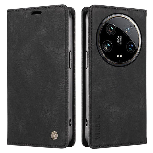 YIKATU YK-004 For Xiaomi 14 Ultra Wallet Phone Case Skin-Touch Leather Flip Cover