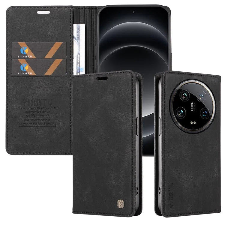 YIKATU YK-004 For Xiaomi 14 Ultra Wallet Phone Case Skin-Touch Leather Flip Cover