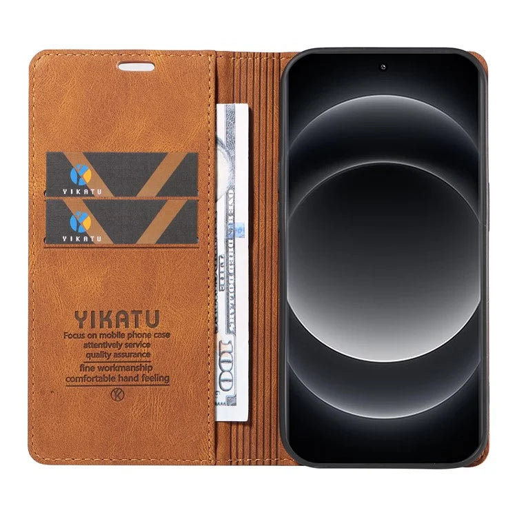YIKATU YK-004 For Xiaomi 14 Ultra Wallet Phone Case Skin-Touch Leather Flip Cover