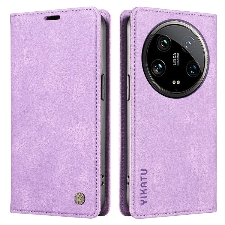 YIKATU YK-004 For Xiaomi 14 Ultra Wallet Phone Case Skin-Touch Leather Flip Cover
