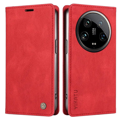 YIKATU YK-004 For Xiaomi 14 Ultra Wallet Phone Case Skin-Touch Leather Flip Cover