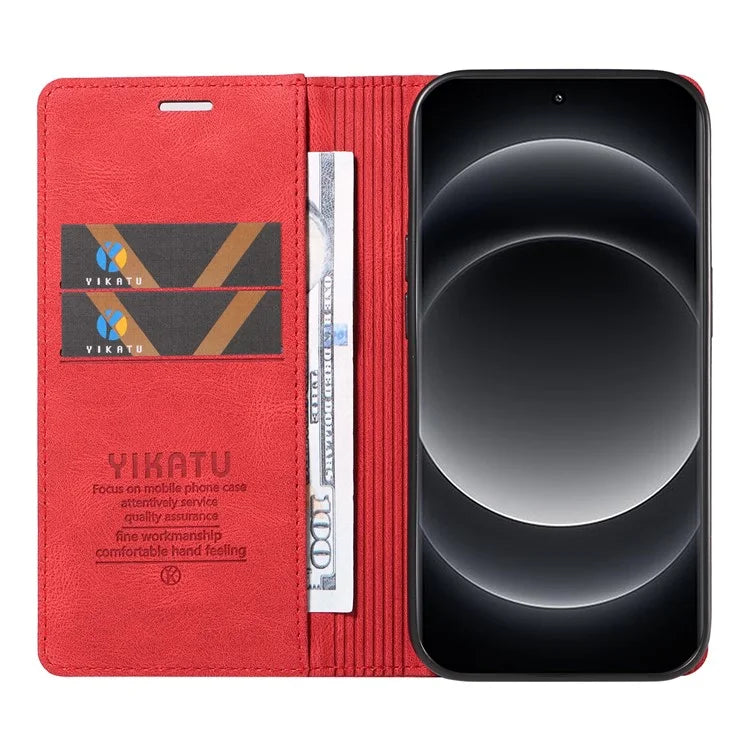 YIKATU YK-004 For Xiaomi 14 Ultra Wallet Phone Case Skin-Touch Leather Flip Cover