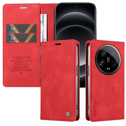 YIKATU YK-004 For Xiaomi 14 Ultra Wallet Phone Case Skin-Touch Leather Flip Cover