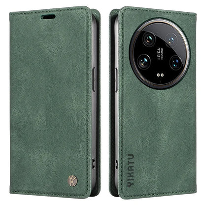 YIKATU YK-004 For Xiaomi 14 Ultra Wallet Phone Case Skin-Touch Leather Flip Cover