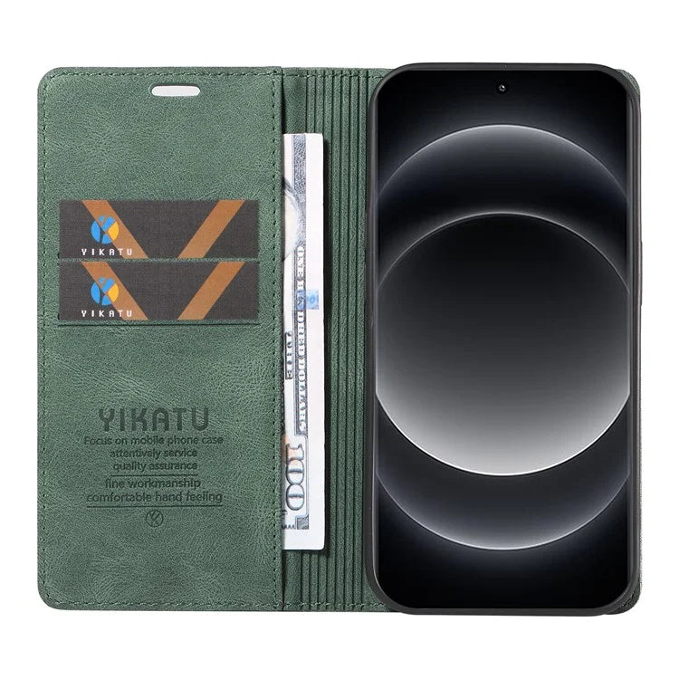YIKATU YK-004 For Xiaomi 14 Ultra Wallet Phone Case Skin-Touch Leather Flip Cover