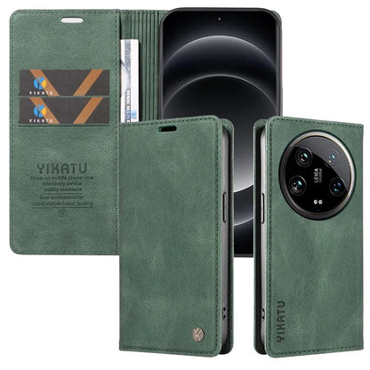 YIKATU YK-004 For Xiaomi 14 Ultra Wallet Phone Case Skin-Touch Leather Flip Cover